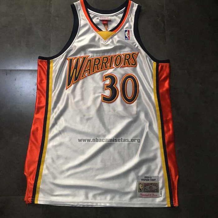 Camiseta Golden State Warriors Stephen Curry NO 30 Mitchell & Ness 2009-10 Blanco